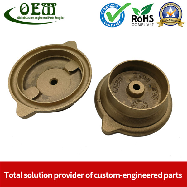Valve Brass Cover 2-Axis CNC Milling Parts with Sand Blasting Finish