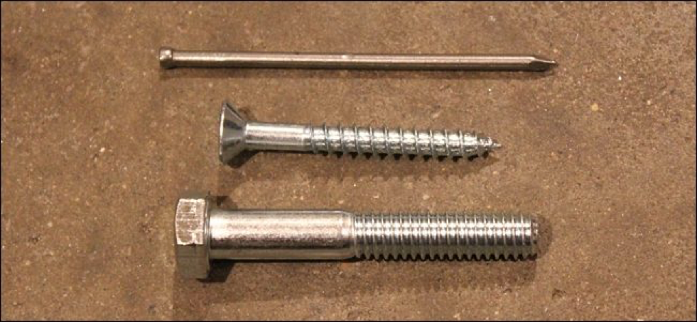 screws, bolts, and nails