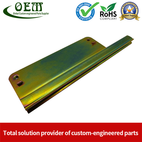 Auto Window Lifter Motor Bracket Galvanized Steel Stamping Metal Parts with Golden Color Zinc Plated And Passivization Finish