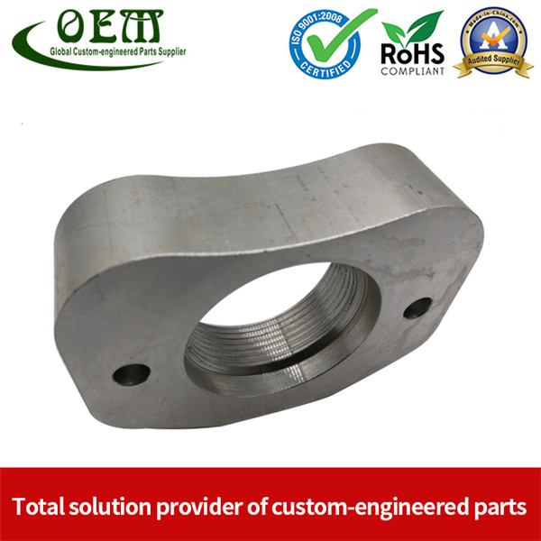Custom Precision Anodizing Aluminum CNC Turning Threaded Parts - Aluminum Flange Applied in Plastic Injection Machinery